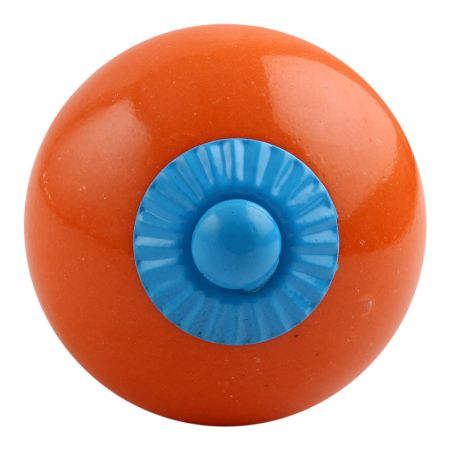 Solid Orange Turquoise Fitting Ceramic Knob
